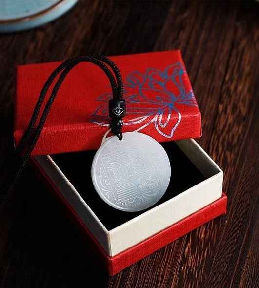 North Pole Court Seal Jade Disc – Xiuyan/Hetian Bi Jade Talisman (38×4mm)